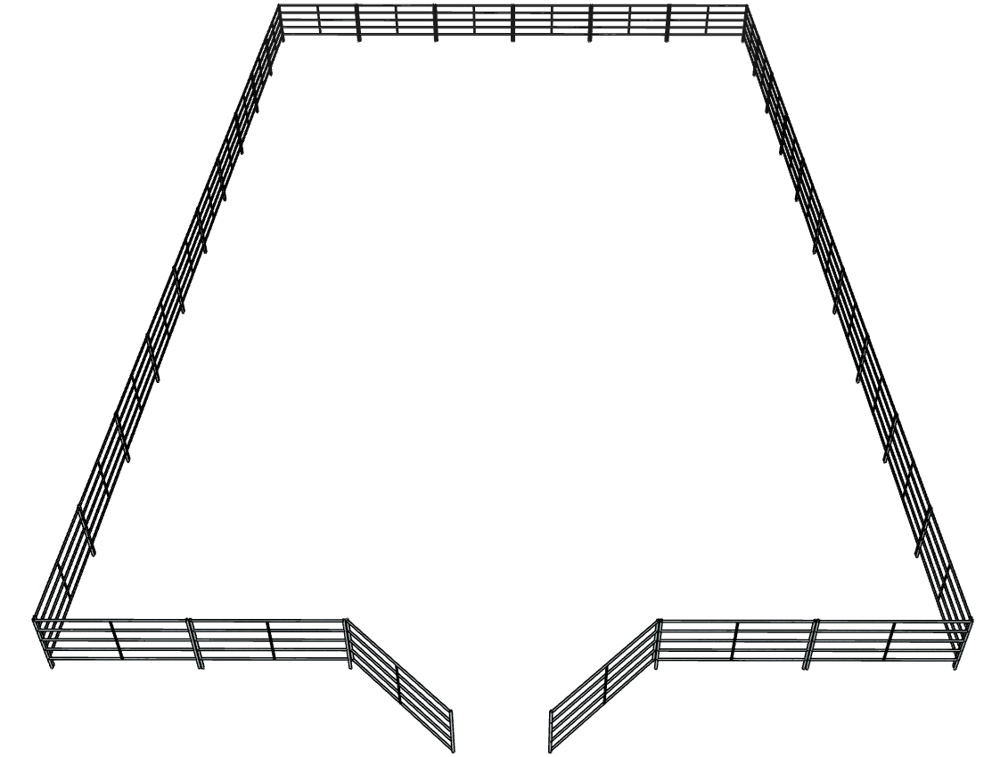 Galvanized 60 Foot by 100 Foot 5-Rail Riding Arena