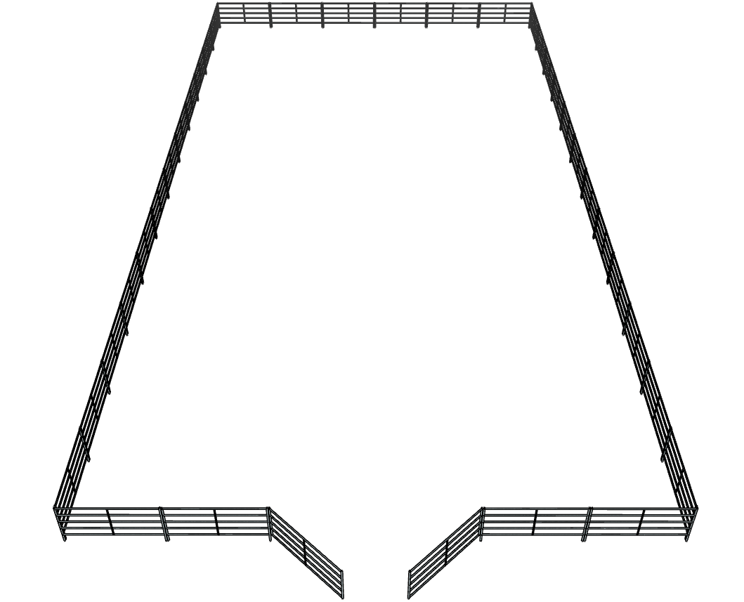 Galvanized 60 Foot by 120 Foot 5-Rail Riding Arena