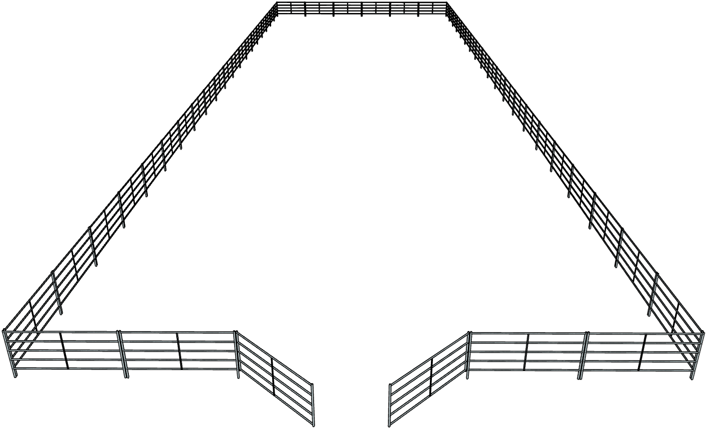 Galvanized 60 Foot by 200 Foot 5-Rail Riding Arena