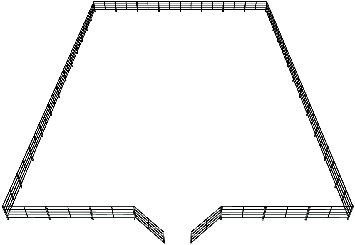Galvanized 80 Foot by 120 Foot 5-Rail Riding Arena