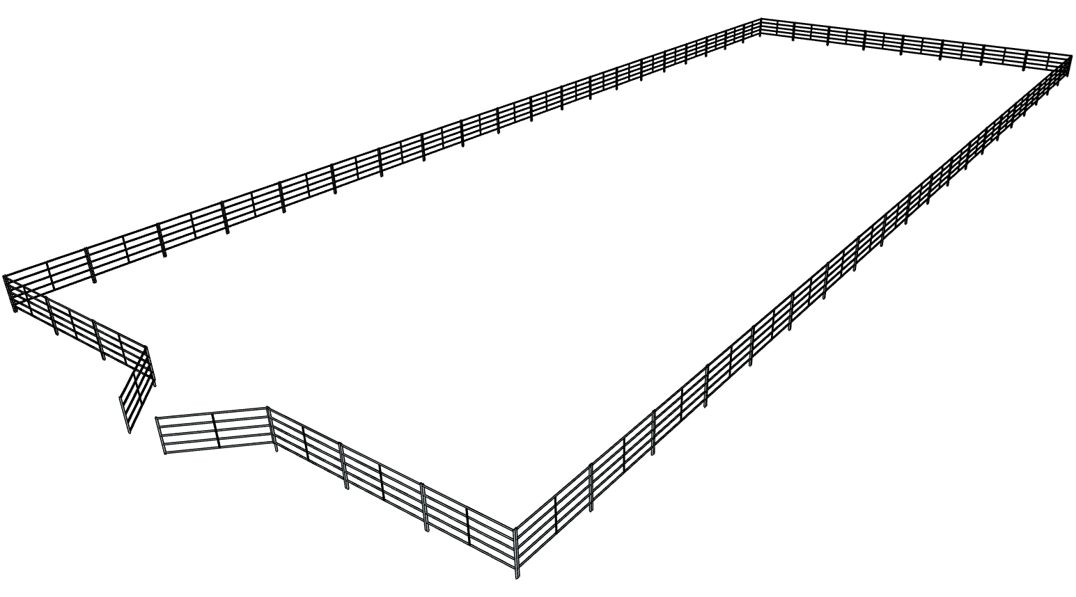 Galvanized 80 Foot by 200 Foot 5-Rail Riding Arena