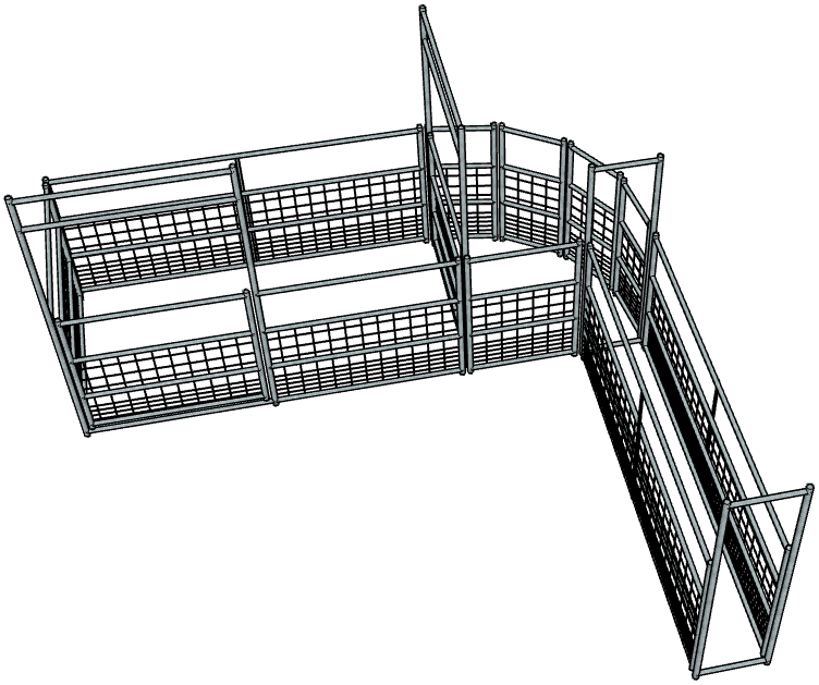 Galvanized Standard Goat/Sheep Working System 4-Rail with Mesh
