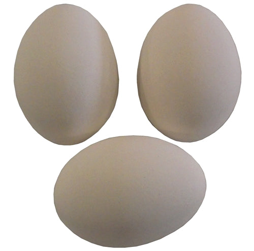 3 pack of white ceramic dummy chicken size eggs
