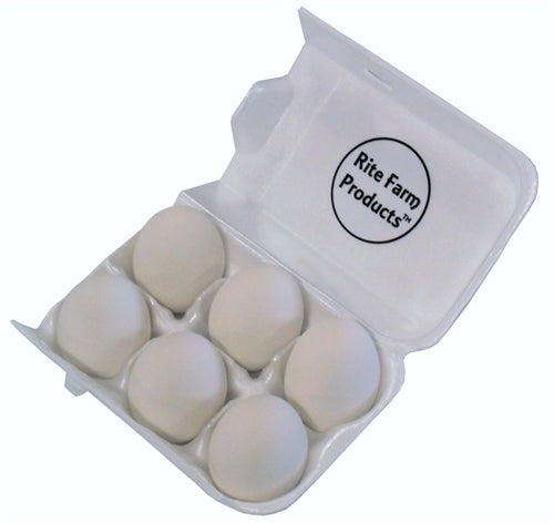 6 pack of white ceramic dummy chicken size eggs