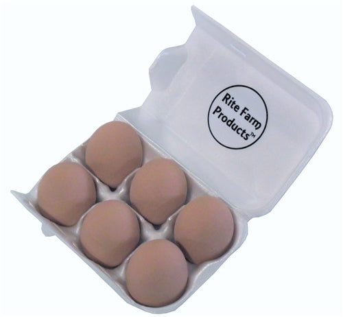 6 pack of Brown ceramic dummy chicken size eggs