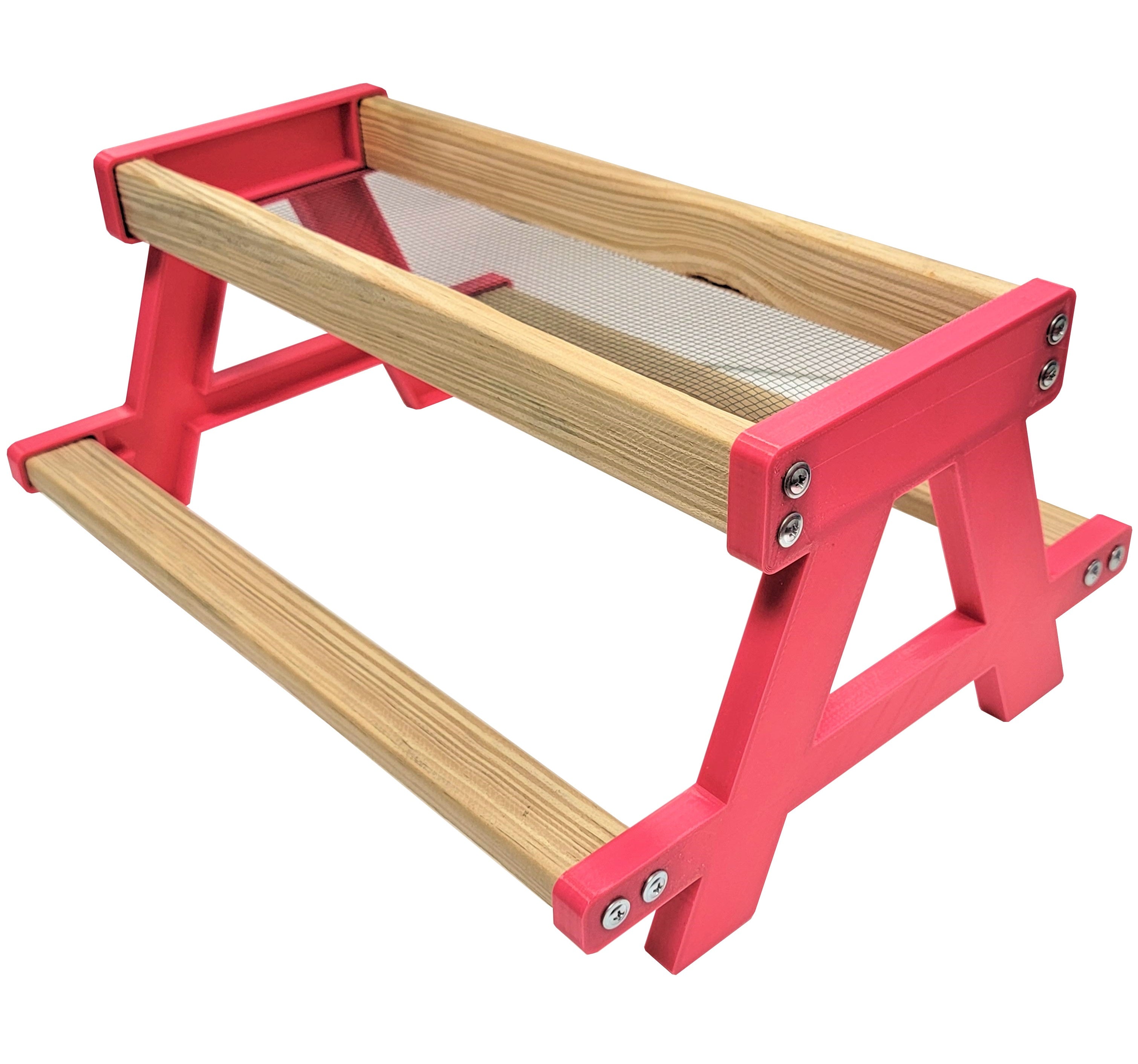 16 Inch Long Pink Chicken Picnic Table Chicknic Treat Feeder Bench