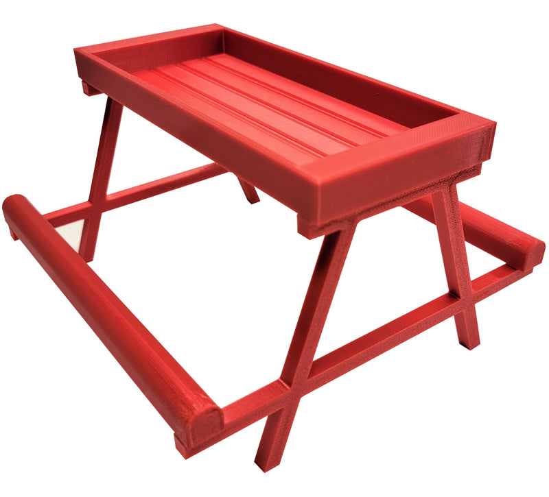 7 Inch Long Red Chick Picnic Table Chicknic Treat Feeder Bench