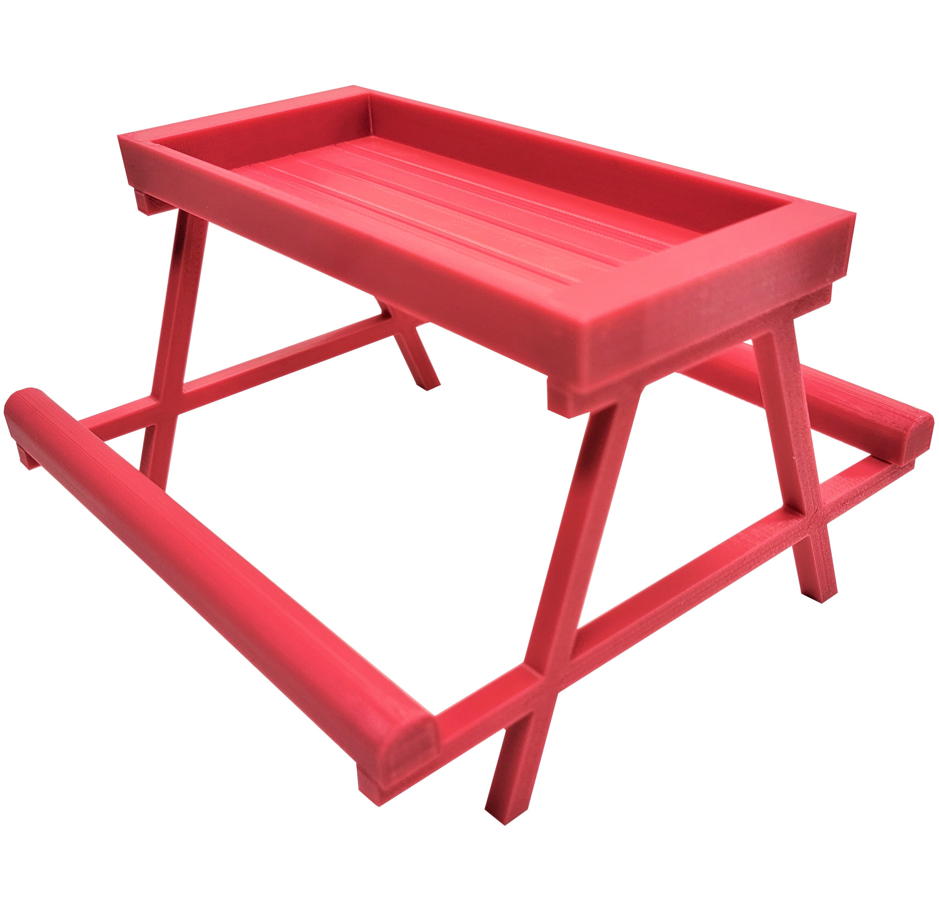 7 Inch Long Pink Chick Picnic Table Chicknic Treat Feeder Bench