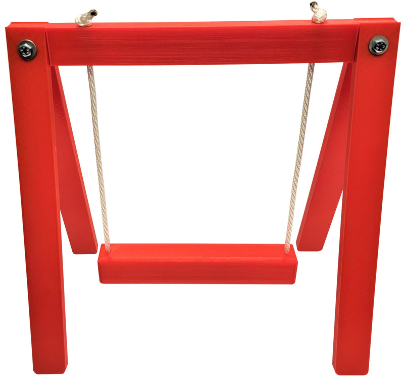 15 Inch Tall Red Chicken Swing Set Poultry Perch