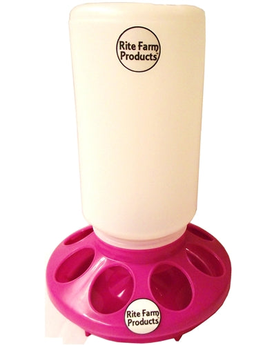 Rite Farm Products Pink Chick Feeder & Quart Jar