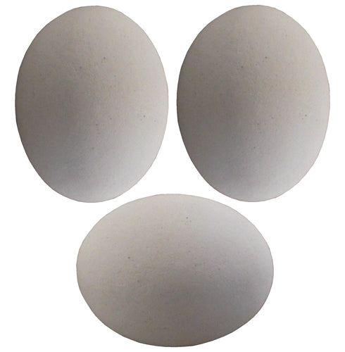 3 Pack of White ceramic dummy Bird Quail size eggs
