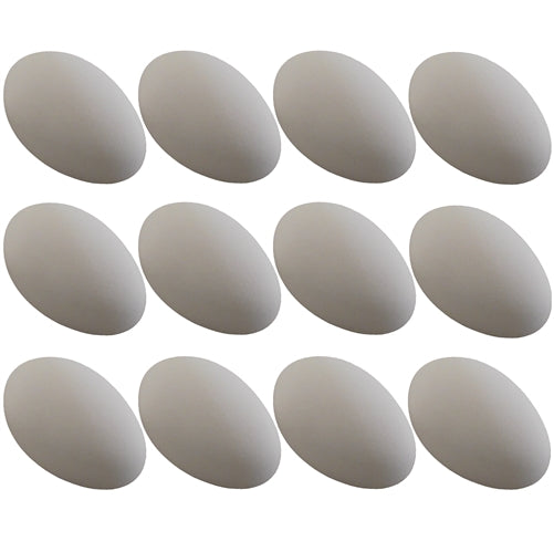 12 Pack White ceramic dummy Goose Duck size eggs