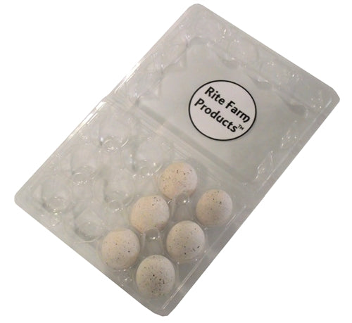 6 Pack of Speckled ceramic dummy Bird Quail size eggs