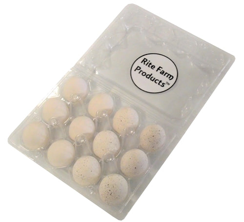 12pk 6 White & 6 Speckled ceramic dummy Bird Quail size eggs