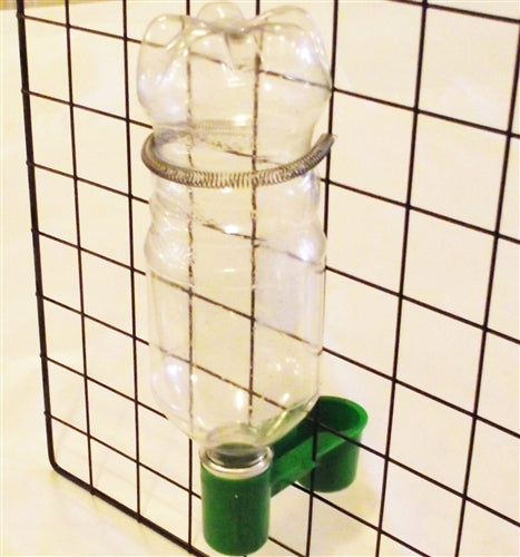 1 Green Soda Pop Water Bottle Bird Drinker Cup & Spring