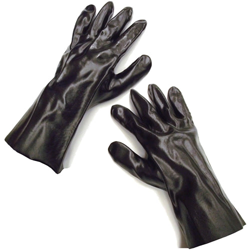 12" long Black PVC gauntlet gloves