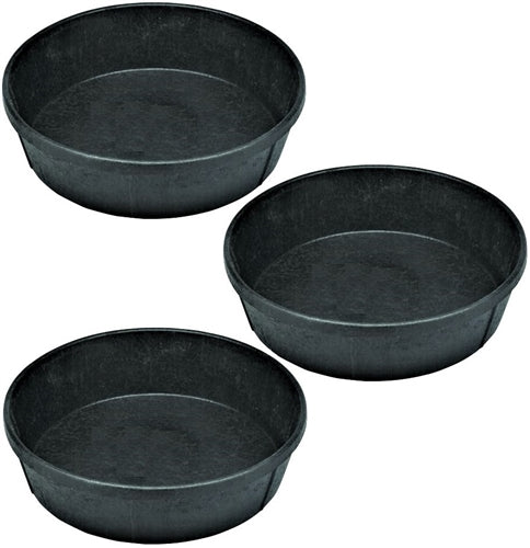 3 Pack Of 3 Gallon 12 Quart Rubber Feed Pans Livestock Food Bowl