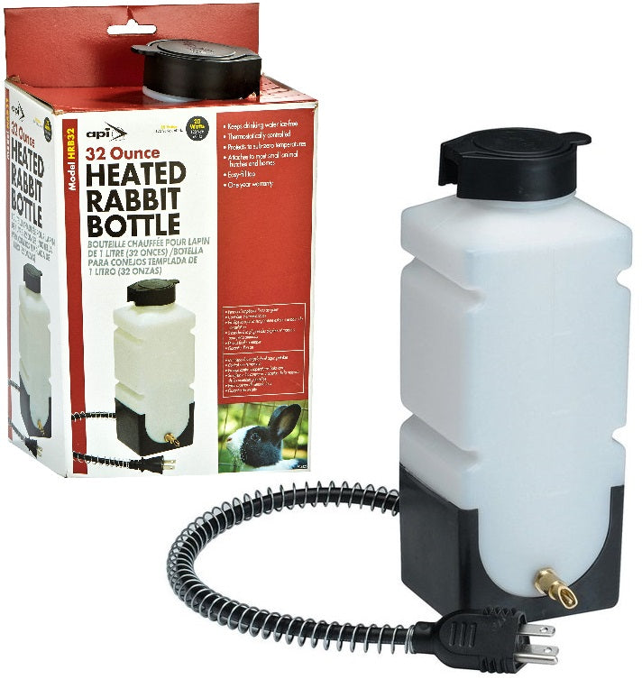 32 ounce capacity HEATED Flip Top rabbit water bottle HRB32